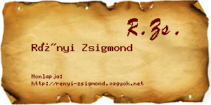 Rényi Zsigmond névjegykártya